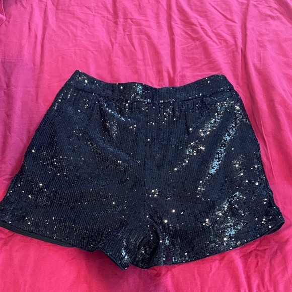 Express Black Sequin Shorts - Picture 1 of 5